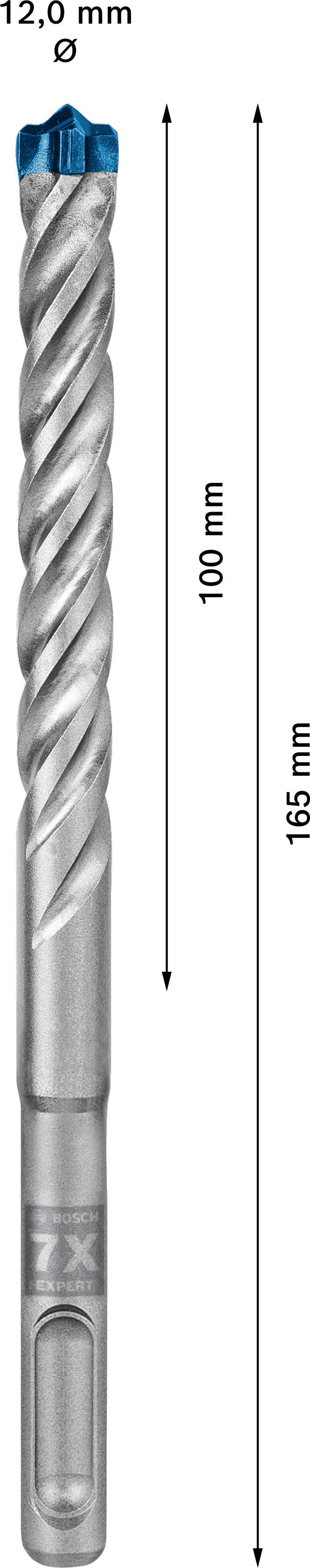 Vrták do betonu SDS plus-7X Bosch EXPERT Dostupné varianty: Vrták do betonu SDS plus-7X Bosch EXPERT 12x100x165 mm