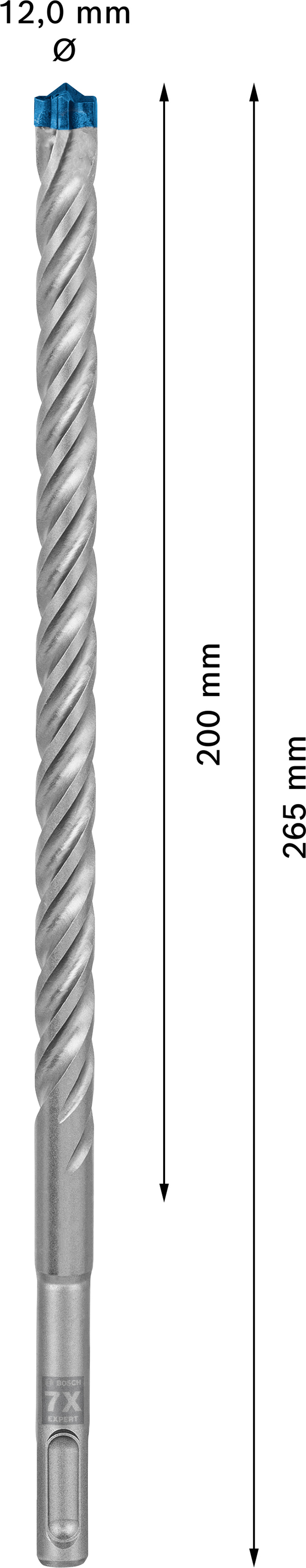 Vrták do betonu SDS plus-7X Bosch EXPERT Dostupné varianty: Vrták do betonu SDS plus-7X Bosch EXPERT 12x200x265 mm