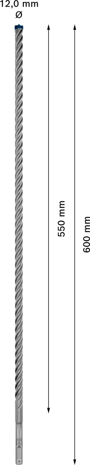 Vrták do betonu SDS plus-7X Bosch EXPERT Dostupné varianty: Vrták do betonu SDS plus-7X Bosch EXPERT 12x550x615 mm