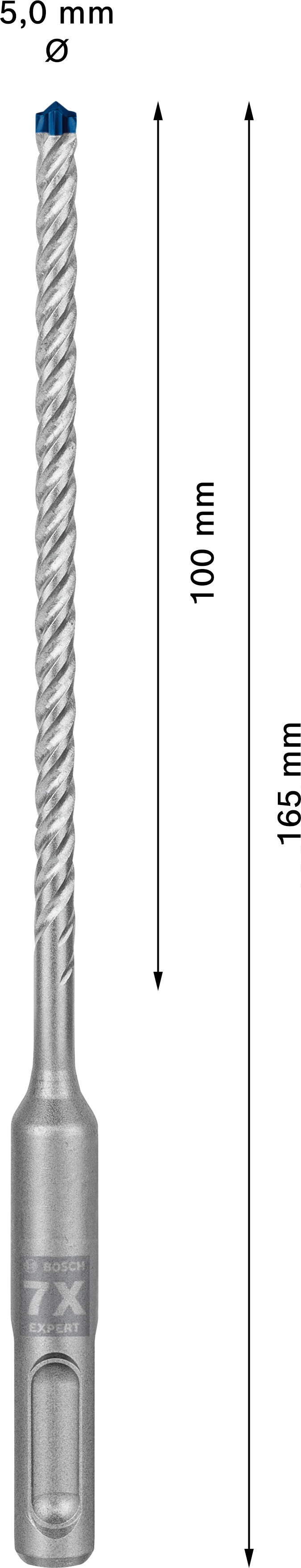 Vrták do betonu SDS plus-7X Bosch EXPERT Dostupné varianty: Vrták do betonu SDS plus-7X Bosch EXPERT 5x100x165 mm