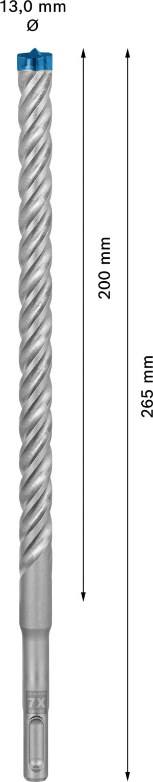 Vrták do betonu SDS plus-7X Bosch EXPERT Dostupné varianty: Vrták do betonu SDS plus-7X Bosch EXPERT 13x200x265 mm