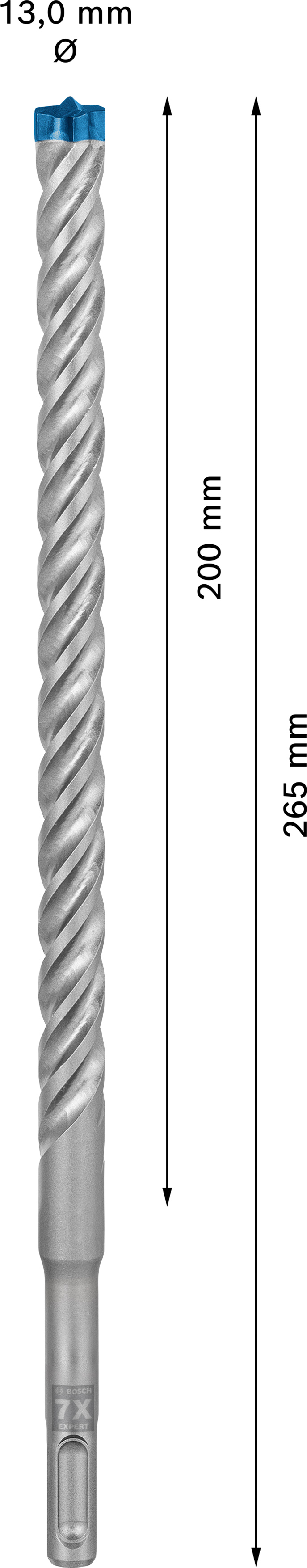 Vrták do betonu SDS plus-7X Bosch EXPERT Dostupné varianty: Vrták do betonu SDS plus-7X Bosch EXPERT 13x200x265 mm