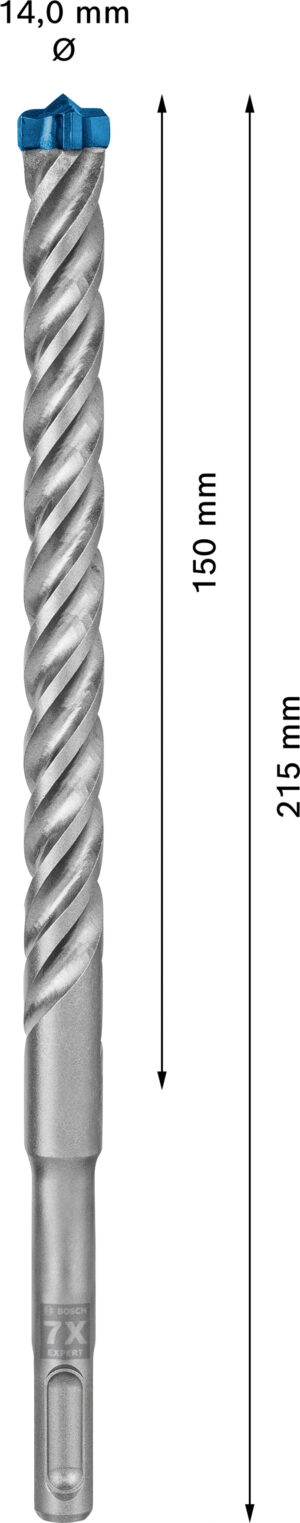 Vrták do betonu SDS plus-7X Bosch EXPERT Dostupné varianty: Vrták do betonu SDS plus-7X Bosch EXPERT 14x150x215 mm