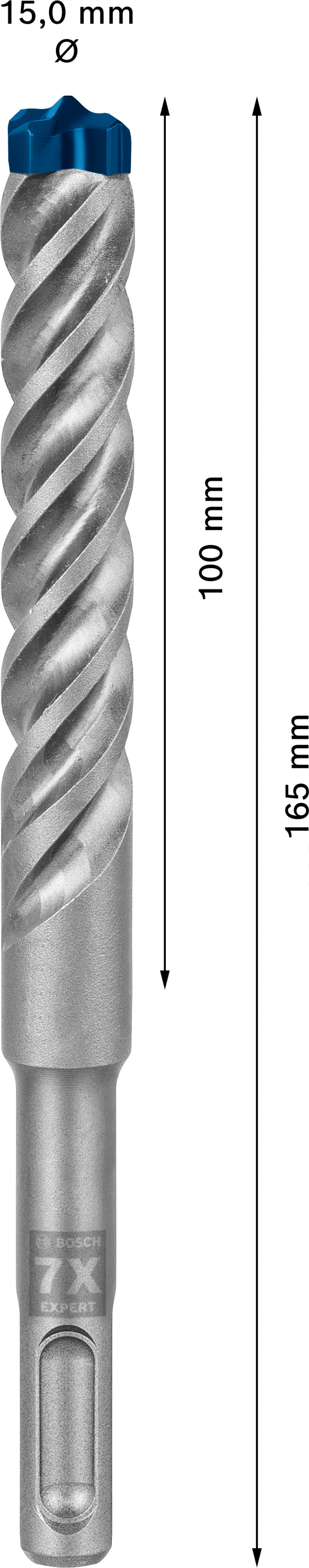 Vrták do betonu SDS plus-7X Bosch EXPERT Dostupné varianty: Vrták do betonu SDS plus-7X Bosch EXPERT 15x100x165 mm