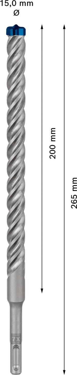 Vrták do betonu SDS plus-7X Bosch EXPERT Dostupné varianty: Vrták do betonu SDS plus-7X Bosch EXPERT 15x200x261 mm