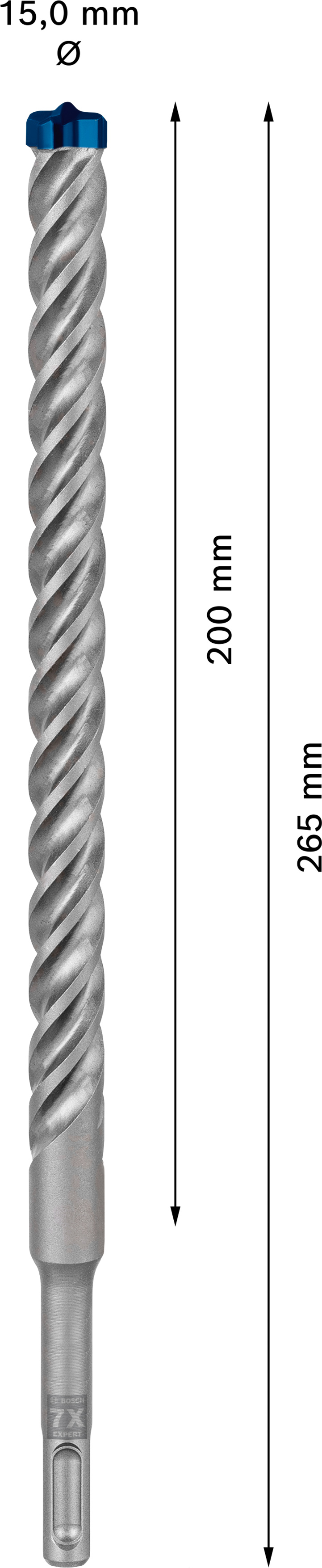 Vrták do betonu SDS plus-7X Bosch EXPERT Dostupné varianty: Vrták do betonu SDS plus-7X Bosch EXPERT 15x200x261 mm