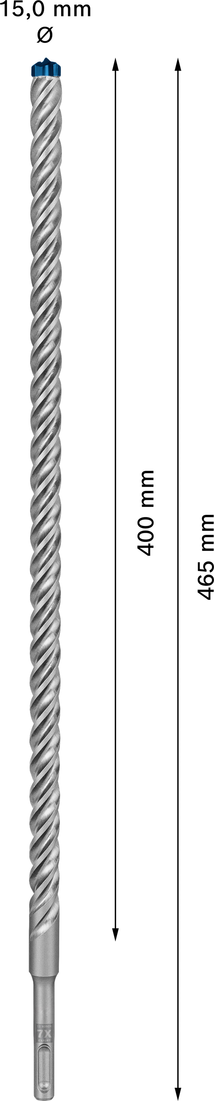 Vrták do betonu SDS plus-7X Bosch EXPERT Dostupné varianty: Vrták do betonu SDS plus-7X Bosch EXPERT 15x400x465 mm