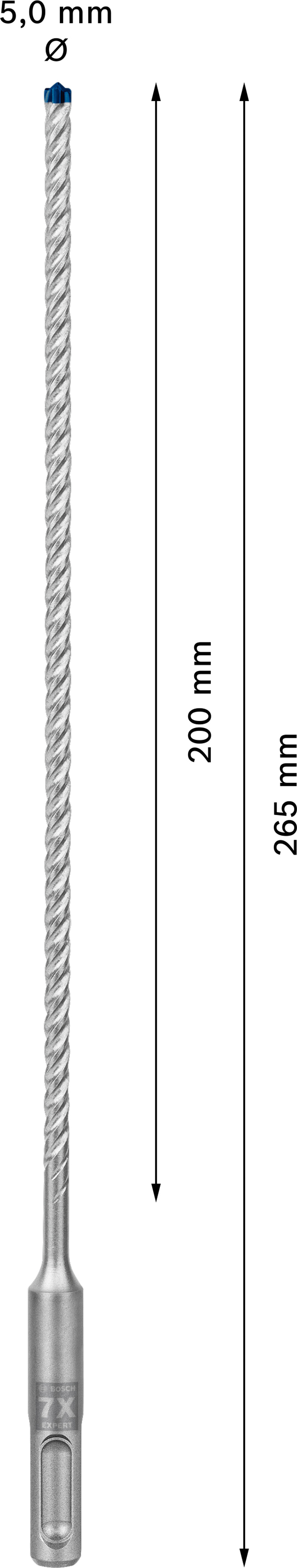 Vrták do betonu SDS plus-7X Bosch EXPERT Dostupné varianty: Vrták do betonu SDS plus-7X Bosch EXPERT 5x200x265 mm