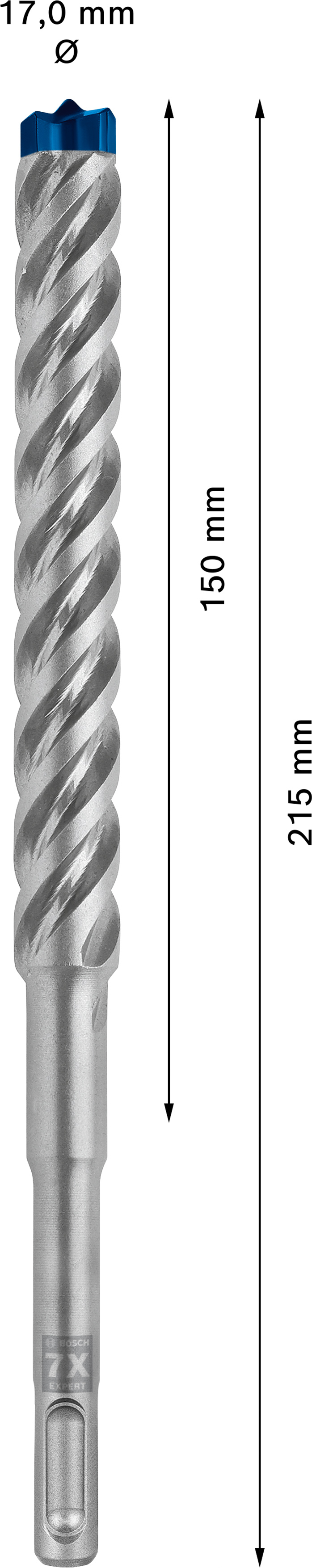 Vrták do betonu SDS plus-7X Bosch EXPERT Dostupné varianty: Vrták do betonu SDS plus-7X Bosch EXPERT 17x150x215 mm