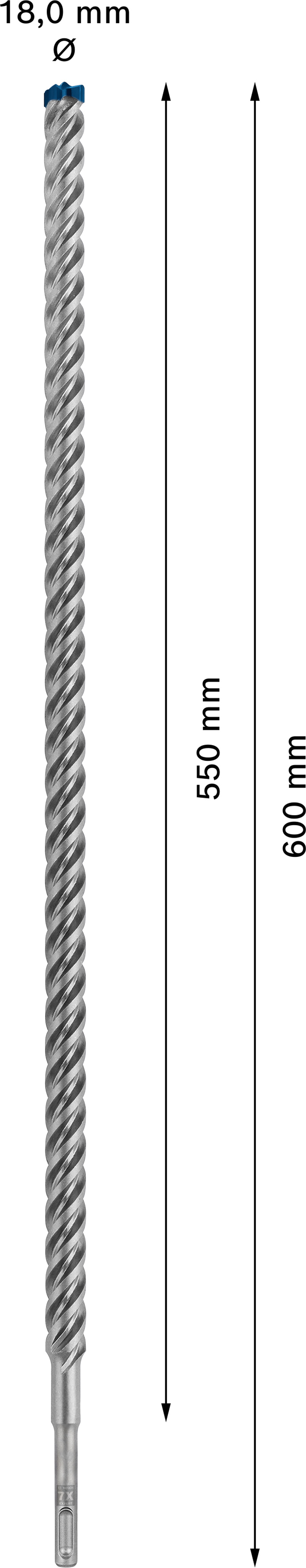 Vrták do betonu SDS plus-7X Bosch EXPERT Dostupné varianty: Vrták do betonu SDS plus-7X Bosch EXPERT 18x550x600 mm