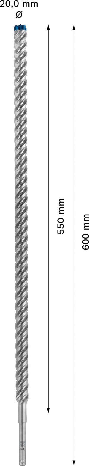Vrták do betonu SDS plus-7X Bosch EXPERT Dostupné varianty: Vrták do betonu SDS plus-7X Bosch EXPERT 20x550x600 mm