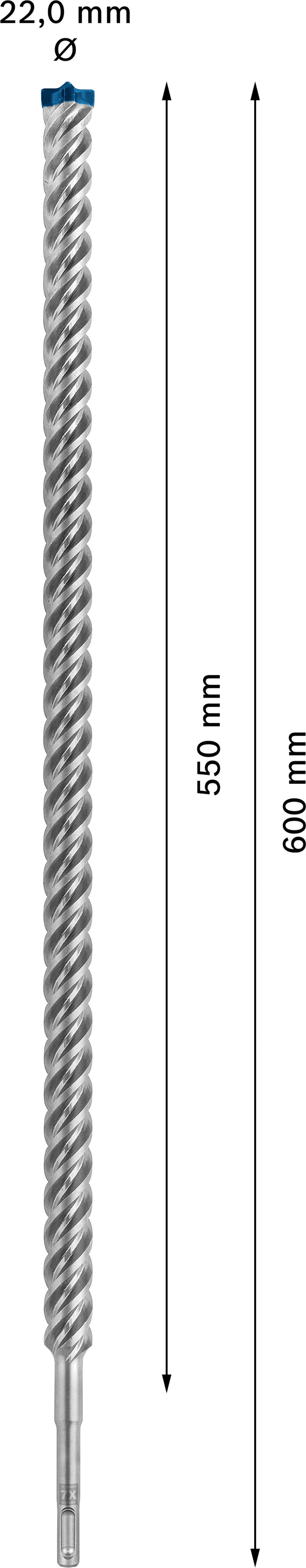 Vrták do betonu SDS plus-7X Bosch EXPERT Dostupné varianty: Vrták do betonu SDS plus-7X Bosch EXPERT 22x550x600 mm