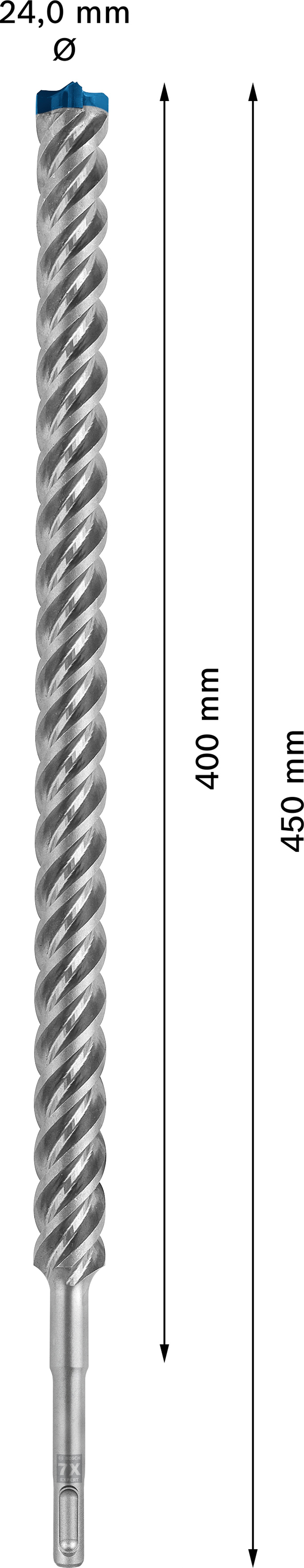 Vrták do betonu SDS plus-7X Bosch EXPERT Dostupné varianty: Vrták do betonu SDS plus-7X Bosch EXPERT 24x400x450 mm