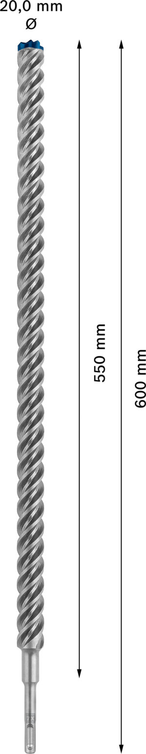 Vrták do betonu SDS plus-7X Bosch EXPERT Dostupné varianty: Vrták do betonu SDS plus-7X Bosch EXPERT 25x550x600 mm