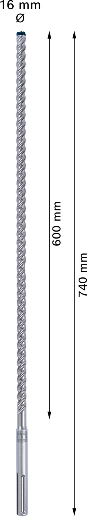 Vrták do betonu SDS MAX-8X Bosch EXPERT Dostupné varianty: Vrták do betonu SDS MAX-8X Bosch EXPERT 16x600x740 mm