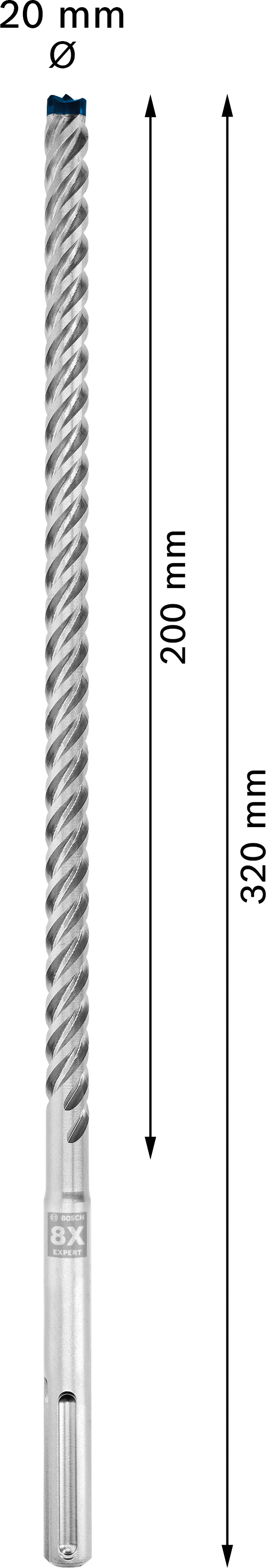 Vrták do betonu SDS MAX-8X Bosch EXPERT Dostupné varianty: Vrták do betonu SDS MAX-8X Bosch EXPERT 18x400x540 mm