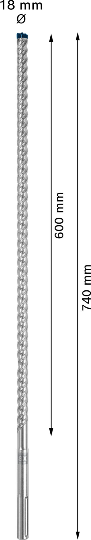 Vrták do betonu SDS MAX-8X Bosch EXPERT Dostupné varianty: Vrták do betonu SDS MAX-8X Bosch EXPERT 18x600x740 mm