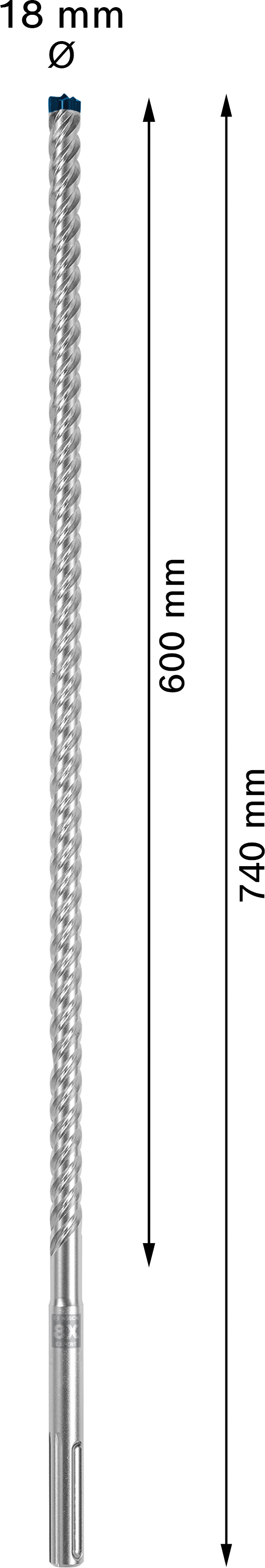 Vrták do betonu SDS MAX-8X Bosch EXPERT Dostupné varianty: Vrták do betonu SDS MAX-8X Bosch EXPERT 18x600x740 mm