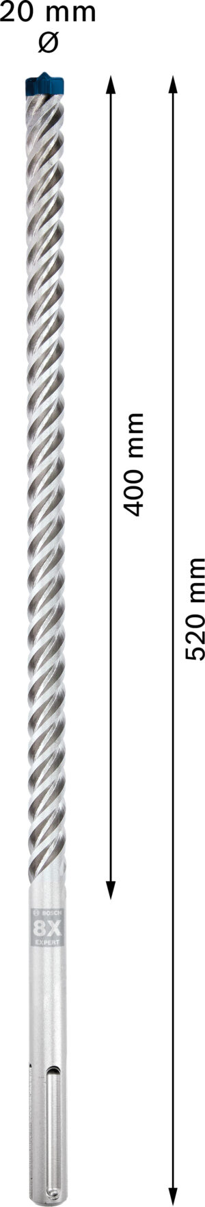 Vrták do betonu SDS MAX-8X Bosch EXPERT Dostupné varianty: Vrták do betonu SDS MAX-8X Bosch EXPERT 20x400x520 mm