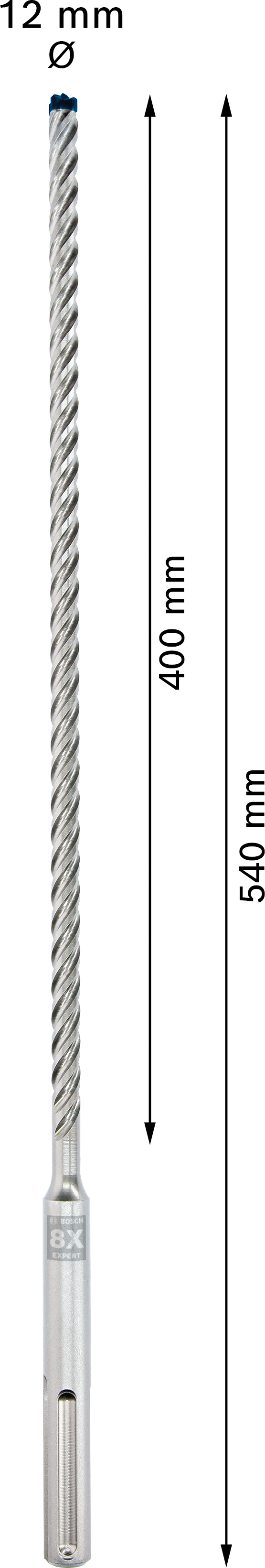 Vrták do betonu SDS MAX-8X Bosch EXPERT Dostupné varianty: Vrták do betonu SDS MAX-8X Bosch EXPERT 12x400x540 mm