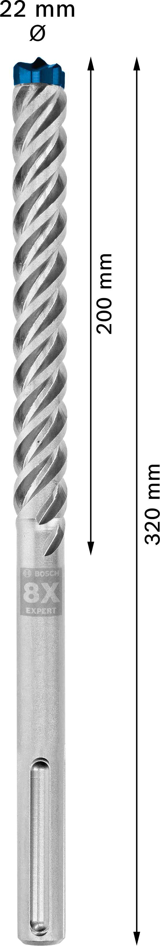 Vrták do betonu SDS MAX-8X Bosch EXPERT Dostupné varianty: Vrták do betonu SDS MAX-8X Bosch EXPERT 22x200x320 mm