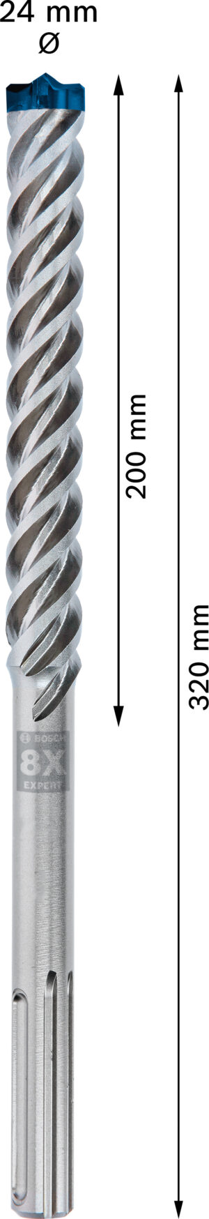 Vrták do betonu SDS MAX-8X Bosch EXPERT Dostupné varianty: Vrták do betonu SDS MAX-8X Bosch EXPERT 24x200x320 mm