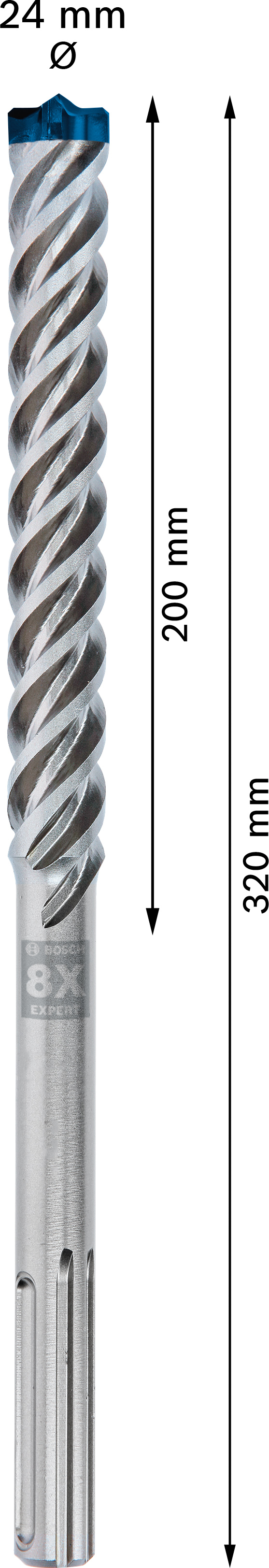 Vrták do betonu SDS MAX-8X Bosch EXPERT Dostupné varianty: Vrták do betonu SDS MAX-8X Bosch EXPERT 24x200x320 mm