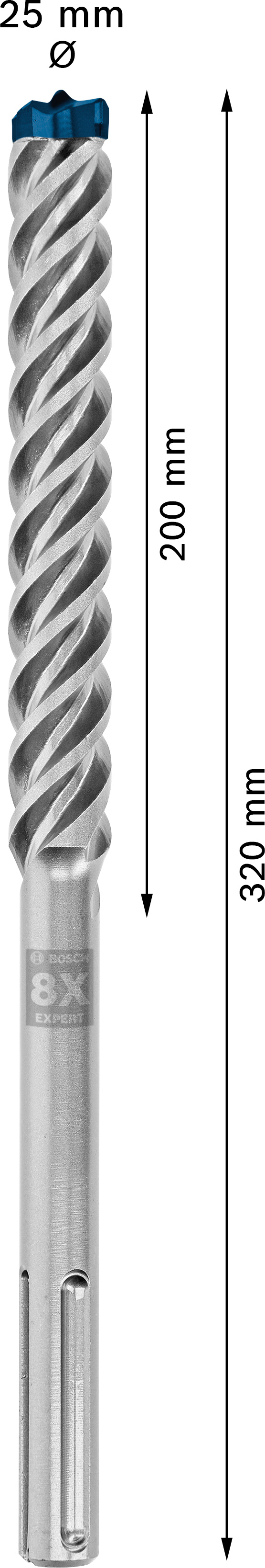 Vrták do betonu SDS MAX-8X Bosch EXPERT Dostupné varianty: Vrták do betonu SDS MAX-8X Bosch EXPERT 25x200x320 mm