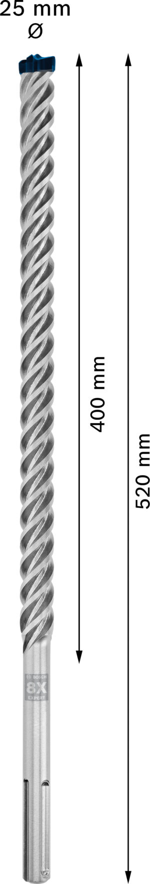 Vrták do betonu SDS MAX-8X Bosch EXPERT Dostupné varianty: Vrták do betonu SDS MAX-8X Bosch EXPERT 25x400x520 mm