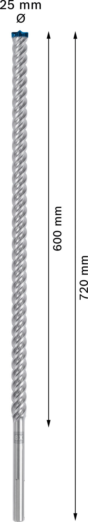 Vrták do betonu SDS MAX-8X Bosch EXPERT Dostupné varianty: Vrták do betonu SDS MAX-8X Bosch EXPERT 25x600x720 mm