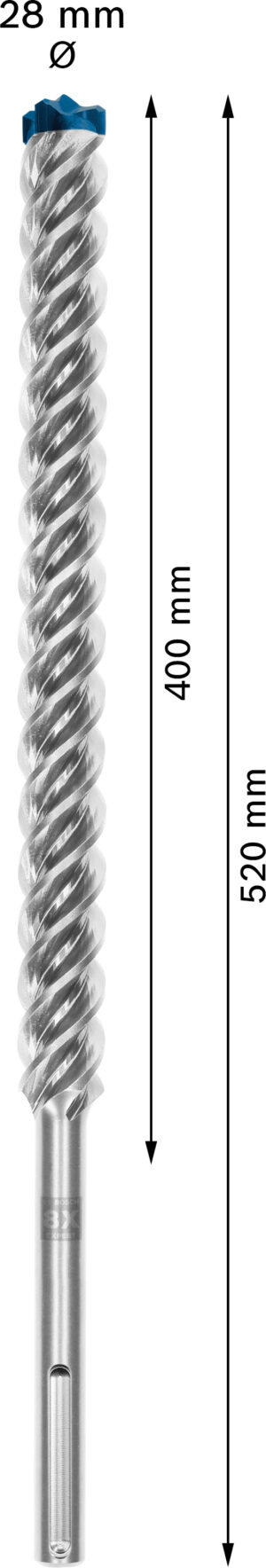 Vrták do betonu SDS MAX-8X Bosch EXPERT Dostupné varianty: Vrták do betonu SDS MAX-8X Bosch EXPERT 28x400x520 mm