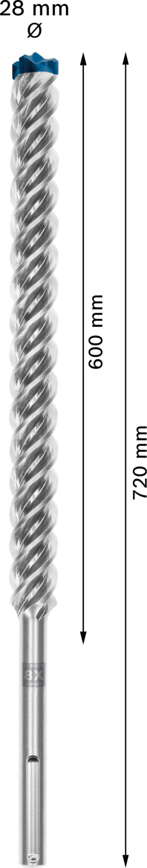 Vrták do betonu SDS MAX-8X Bosch EXPERT Dostupné varianty: Vrták do betonu SDS MAX-8X Bosch EXPERT 28x600x720 mm