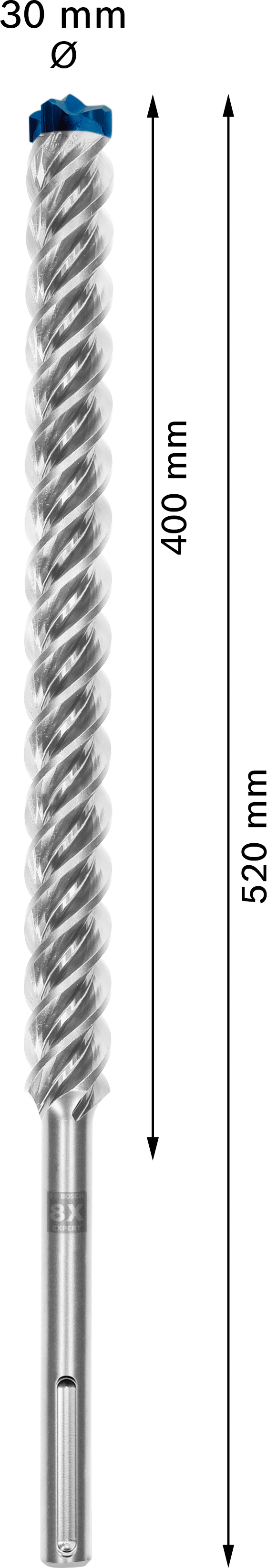 Vrták do betonu SDS MAX-8X Bosch EXPERT Dostupné varianty: Vrták do betonu SDS MAX-8X Bosch EXPERT 30x400x520 mm