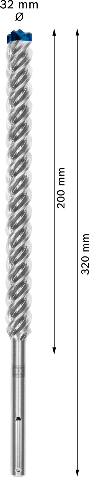 Vrták do betonu SDS MAX-8X Bosch EXPERT Dostupné varianty: Vrták do betonu SDS MAX-8X Bosch EXPERT 32x400x520 mm