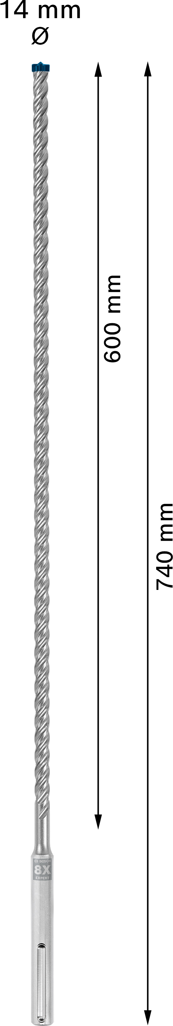 Vrták do betonu SDS MAX-8X Bosch EXPERT Dostupné varianty: Vrták do betonu SDS MAX-8X Bosch EXPERT 14x600x740 mm