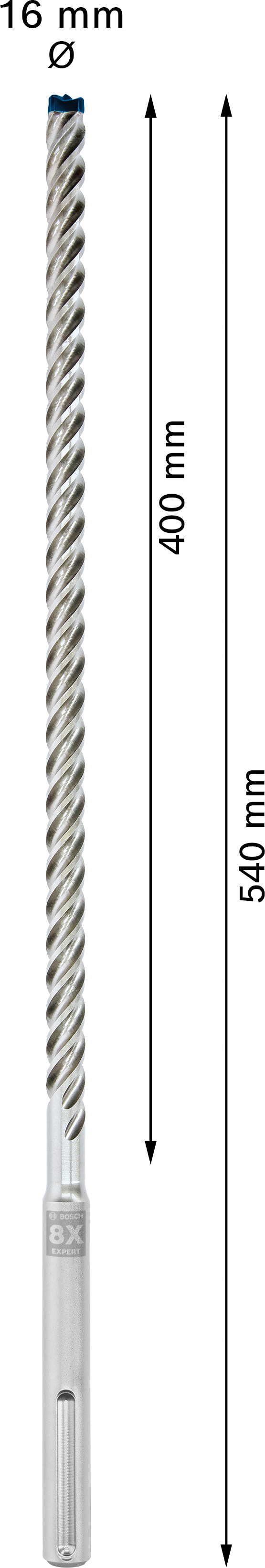 Vrták do betonu SDS MAX-8X Bosch EXPERT Dostupné varianty: Vrták do betonu SDS MAX-8X Bosch EXPERT 16x400x540 mm