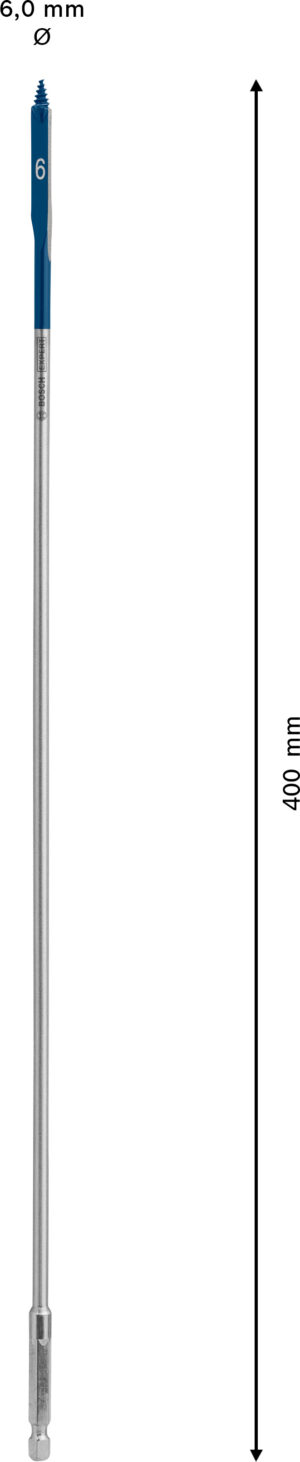 Plochý frézovací vrták do dřeva Bosch EXPERT Self Cut Speed Dostupné varianty: Plochý frézovací vrták do dřeva Bosch EXPERT Self Cut Speed 6 x 400 mm