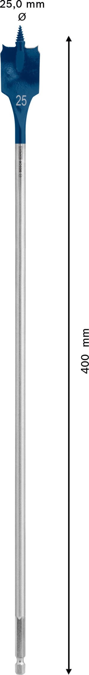 Plochý frézovací vrták do dřeva Bosch EXPERT Self Cut Speed Dostupné varianty: Plochý frézovací vrták do dřeva Bosch EXPERT Self Cut Speed 25 x 400 mm