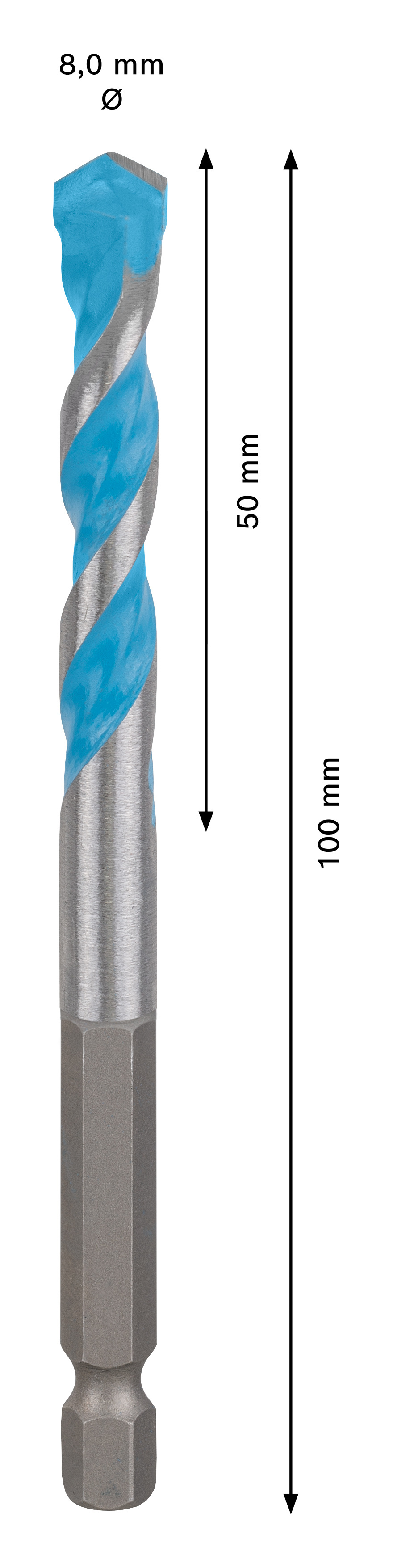 Víceúčelový vrták HEX-9 Bosch EXPERT MultiConstruction Dostupné varianty: Víceúčelový vrták HEX-9 Bosch EXPERT MultiConstruction 8x50x100 mm