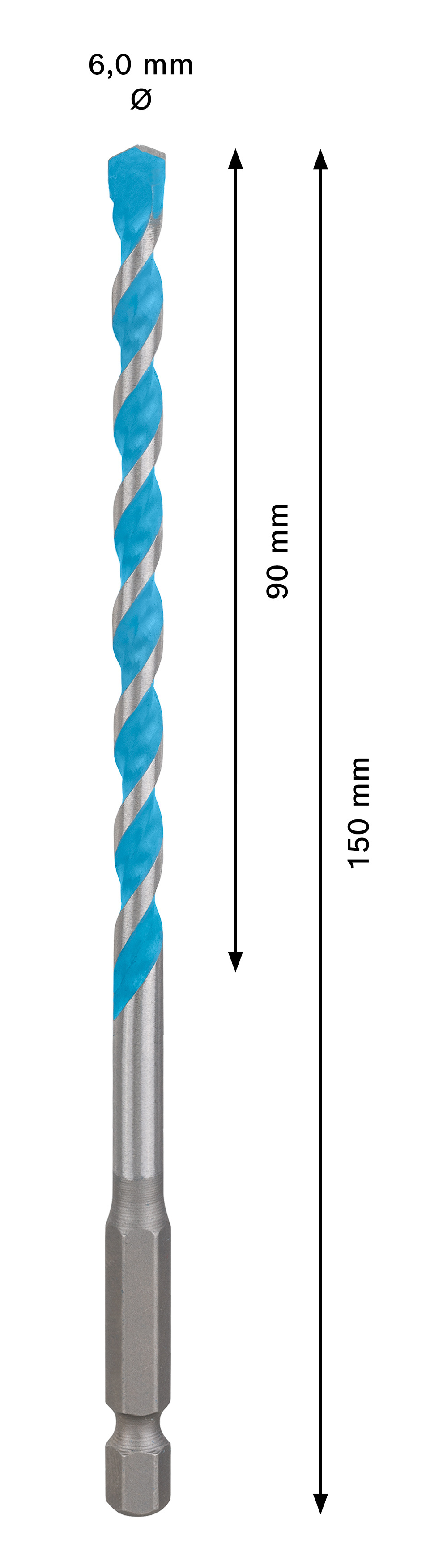 Víceúčelový vrták HEX-9 Bosch EXPERT MultiConstruction Dostupné varianty: Víceúčelový vrták HEX-9 Bosch EXPERT MultiConstruction 6x90x150 mm