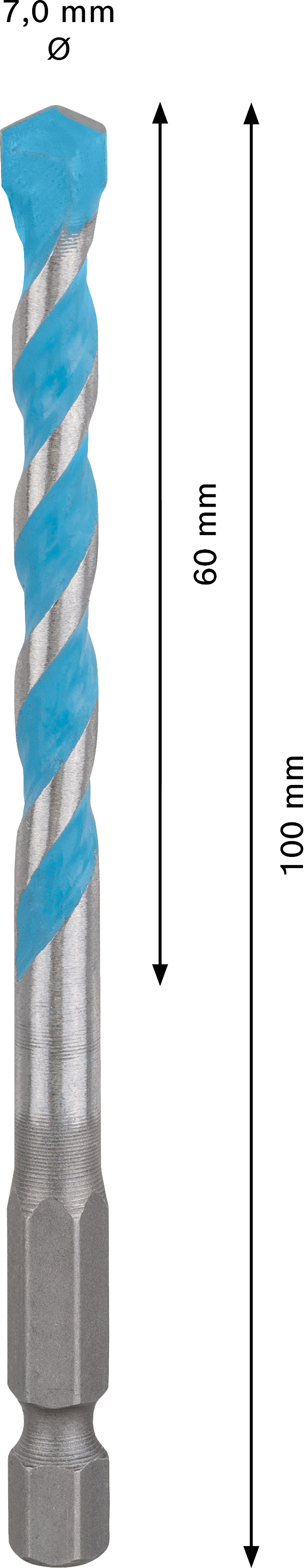 Víceúčelový vrták HEX-9 Bosch EXPERT MultiConstruction Dostupné varianty: Víceúčelový vrták HEX-9 Bosch EXPERT MultiConstruction 7x50x100 mm