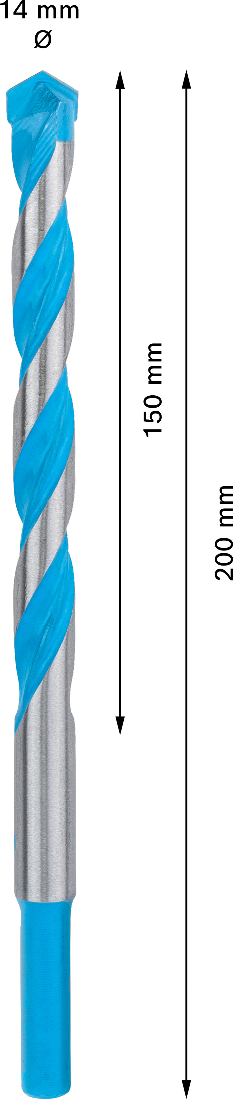 Víceúčelový vrták CYL-9 Bosch EXPERT MultiConstruction Dostupné varianty: Víceúčelový vrták CYL-9 Bosch EXPERT MultiConstruction  14x150x200 mm