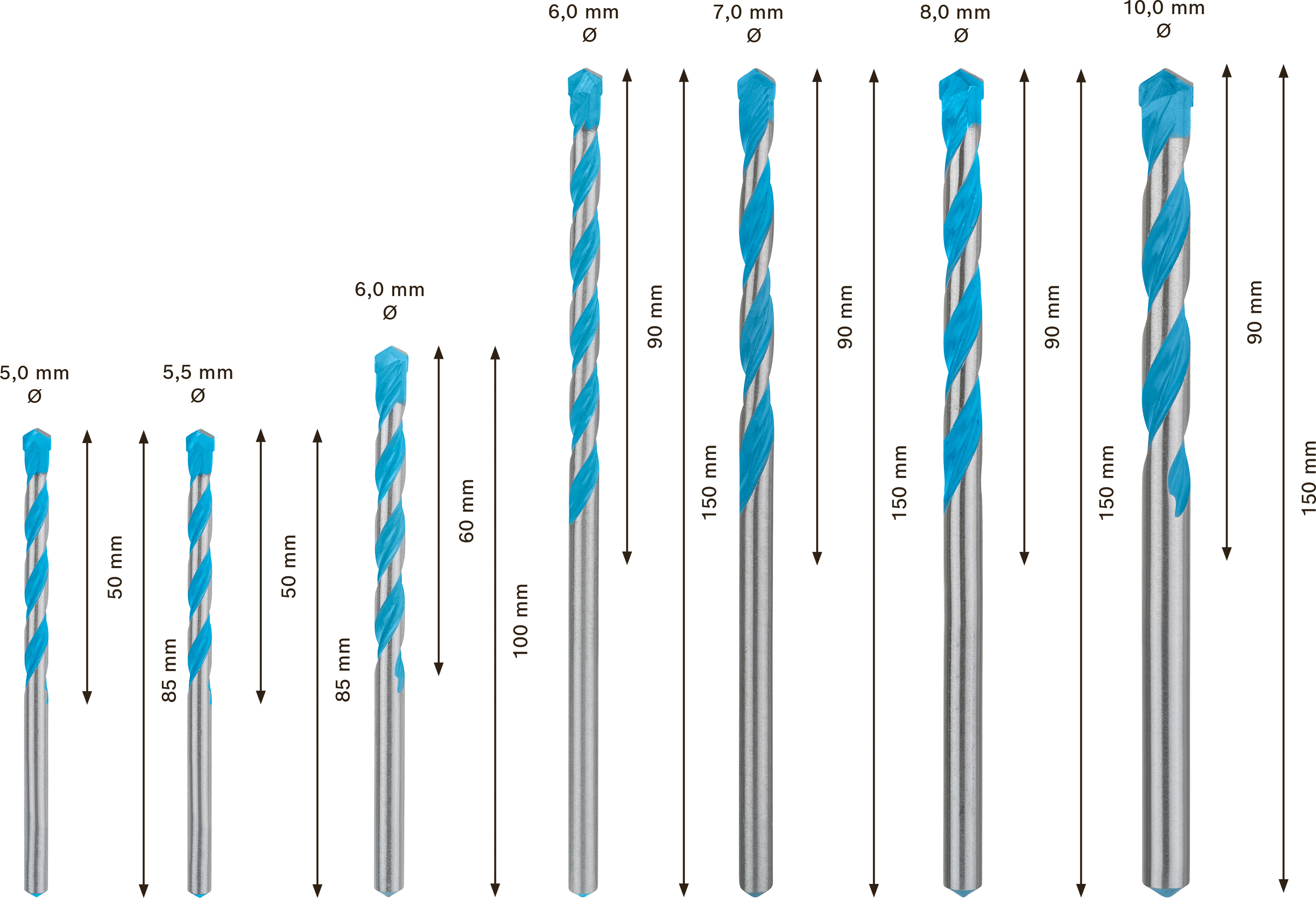 Sada víceúčelových vrtáků CYL-9 Bosch EXPERT MultiConstruction Dostupné varianty: 7dílná sada víceúčelových vrtáků CYL-9 Bosch EXPERT MultiConstruction 5/5
