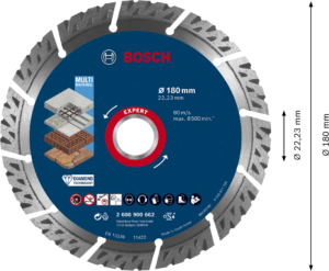 Diamantový řezný kotouč Bosch EXPERT MultiMaterial Dostupné varianty: Diamantový řezný kotouč Bosch EXPERT MultiMaterial 180x22