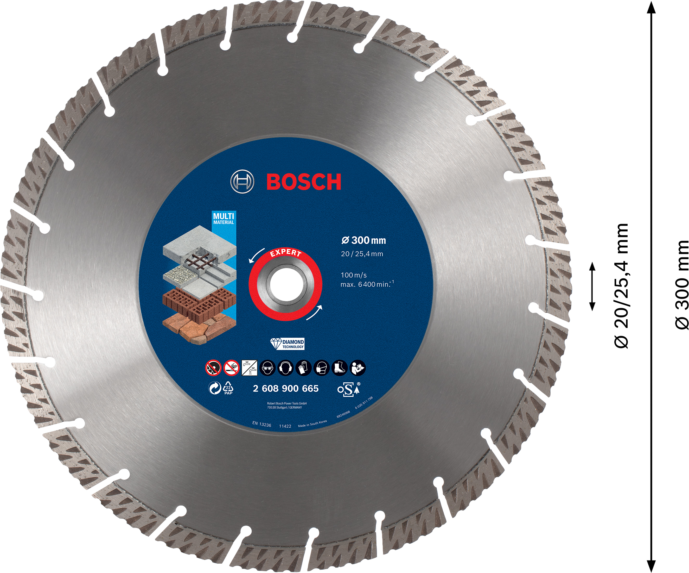 Diamantový řezný kotouč Bosch EXPERT MultiMaterial Dostupné varianty: Diamantový řezný kotouč Bosch EXPERT MultiMaterial 300x25