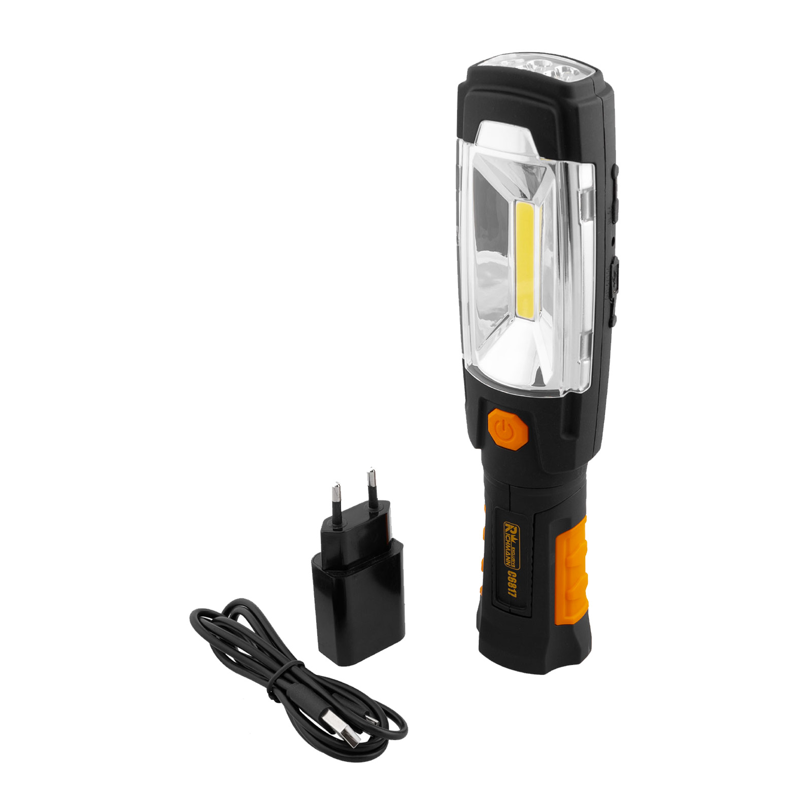 RICHMANN Svítilna pracovní COB-LED 3W + 6 LED otočná 360° aku článek 2000mAh