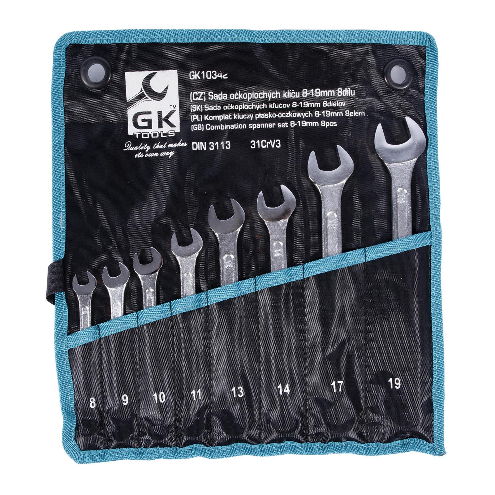 Sada očkoplochých klíčů (8ks) GK TOOLS 8-22 mm v obalu