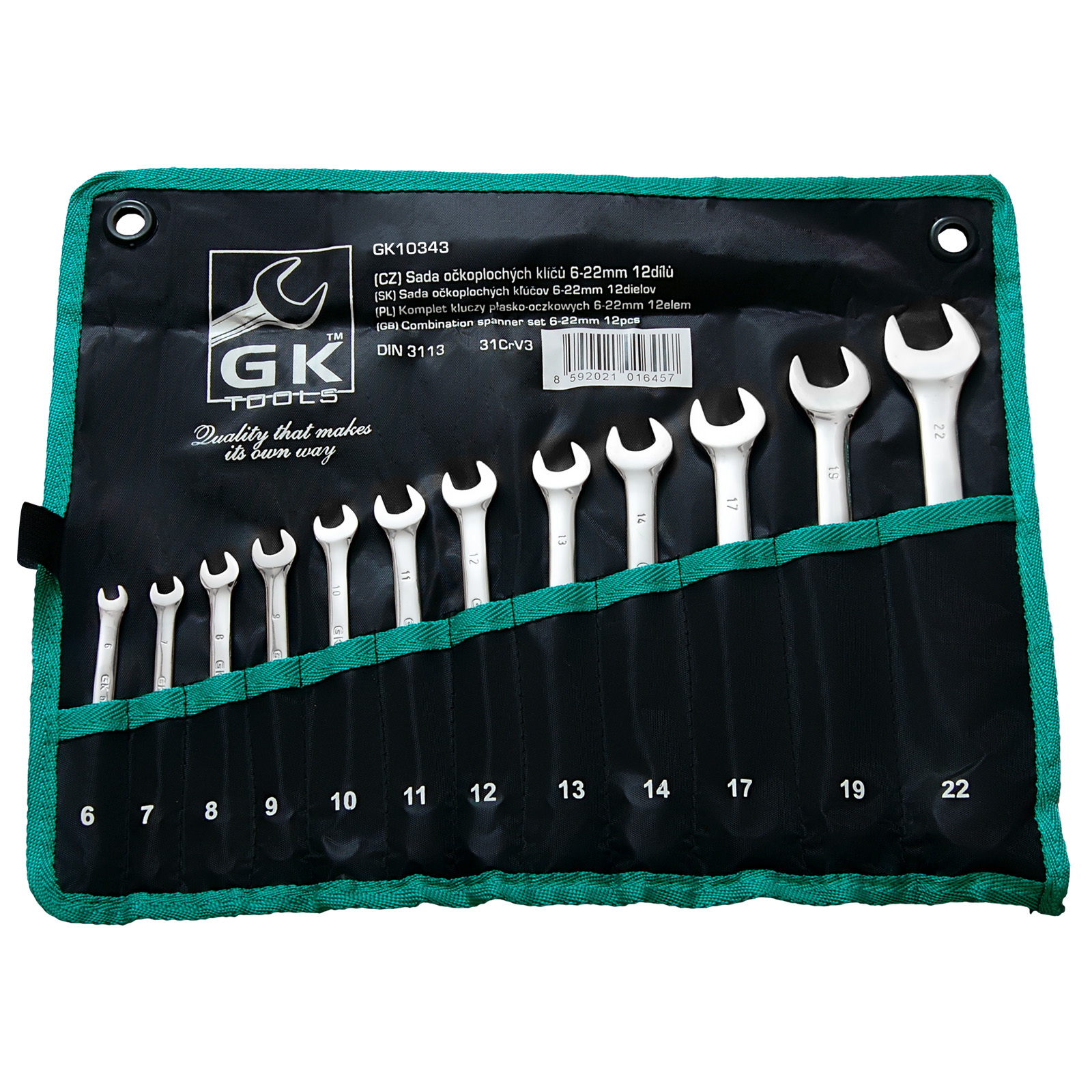 Sada očkoplochých klíčů (12ks) GK TOOLS 6-22 mm v obalu