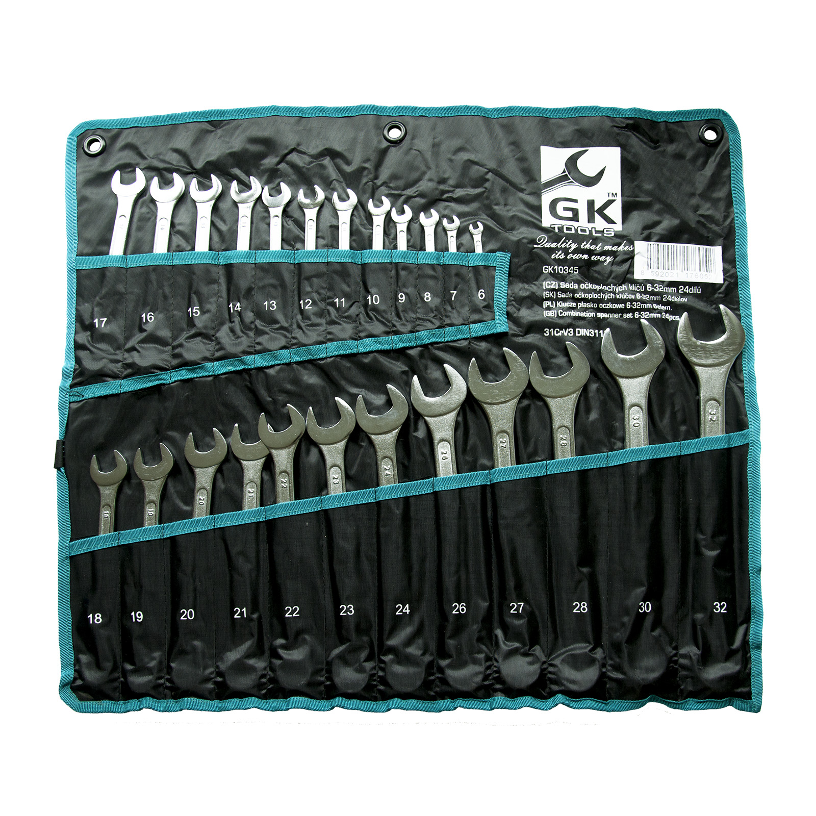 Sada očkoplochých klíčů (24ks) GK TOOLS 6-32 mm v obalu