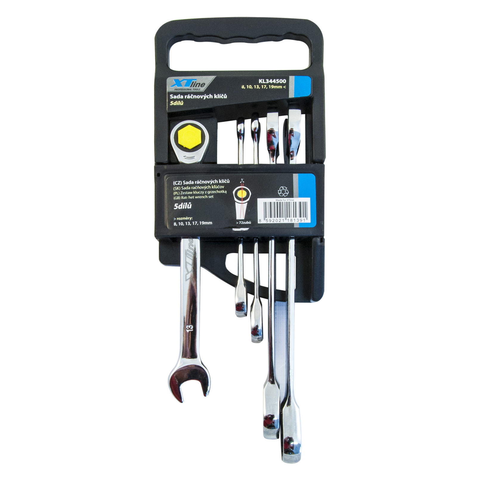 Sada ráčnových klíčů 72 zubů (5ks) XTline 8-19 mm